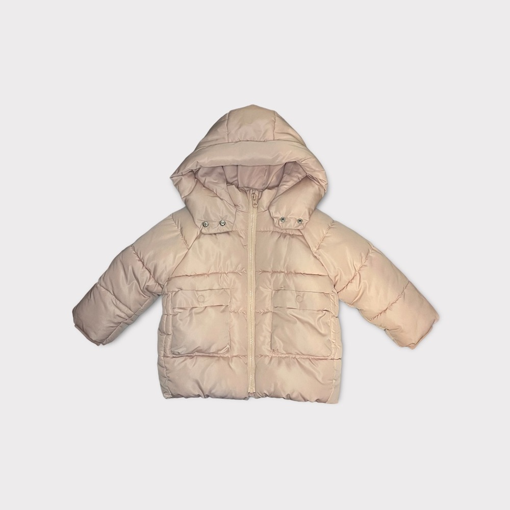 Zara Blush Pink Fleece Lined Puffer Jacket